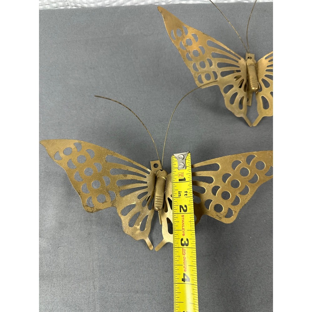 Vintage MCM Brass Butterfly Wall Decor – Set of 2 - Picture 3 of 6